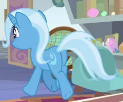 Size: 494x410 | Tagged: safe, derpibooru import, screencap, trixie, pony, unicorn, a horse shoe-in, bum, butt, cropped, female, mare, plot, solo, trotting
