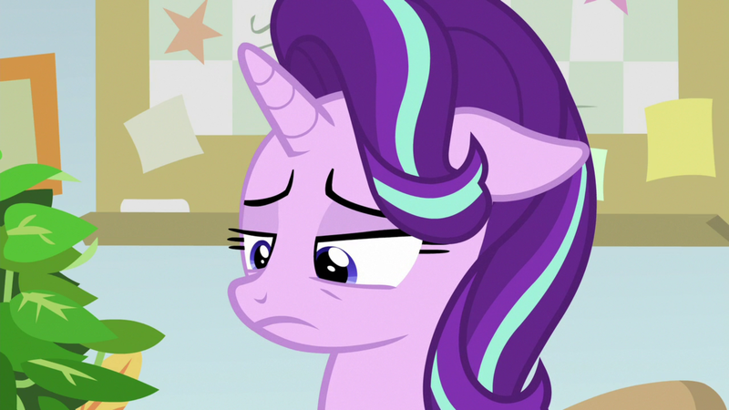 Size: 1920x1080 | Tagged: safe, derpibooru import, screencap, phyllis, starlight glimmer, pony, unicorn, a horse shoe-in, female, lidded eyes, mare, solo