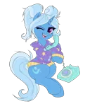 Size: 1400x1641 | Tagged: safe, artist:confetticakez, derpibooru import, trixie, pony, unicorn, alternate hairstyle, babysitter trixie, clothes, colored, cute, diatrixes, female, flat colors, gameloft interpretation, hoodie, leg fluff, looking at you, mare, one eye closed, open mouth, phone, pigtails, rotary phone, simple background, sitting, solo, talking, transparent background, twintails, wink