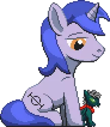 Size: 368x424 | Tagged: safe, artist:kelvin shadewing, derpibooru import, oc, oc:aeon of dreams, oc:kelvin, unofficial characters only, pony, unicorn, giant pony, macro, male, pixel art, shadewing, simple background, size difference, sprite, stallion, transparent background