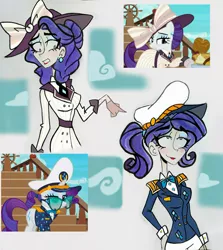 Size: 2607x2929 | Tagged: artist:citi, captain rarity, clothes, derpibooru import, human, humanized, ppov, raristocrat, rarity, rose dewitt bukater, safe, scene interpretation, screencap, screencap reference, titanic, traditional art