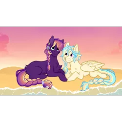 Size: 1920x1920 | Tagged: safe, artist:malphym, derpibooru import, oc, oc:indigo, oc:oasis (azure art wave), unofficial characters only, earth pony, pegasus, pony, female, mare, prone