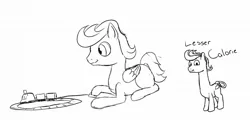 Size: 1280x615 | Tagged: safe, artist:astr0zone, derpibooru import, oc, oc:astrozone, oc:calorie, unofficial characters only, earth pony, pegasus, pony, drawpile, duo, duo male, lesser dog, long neck, looking at you, male, prone, reference, sketch, smiling, stallion, toy train, undertale