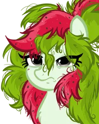 Size: 1536x1928 | Tagged: safe, artist:sjart117, derpibooru import, oc, oc:watermelana, unofficial characters only, pony, bed hair, chest fluff, female, freckles, mare, messy mane, morning ponies, scruffy, simple background, solo, tired, transparent background