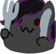 Size: 112x108 | Tagged: safe, artist:lazerblues, derpibooru import, oc, oc:deep rest, unofficial characters only, pony, discord (program), discord emote, emoji, fork, knife, solo