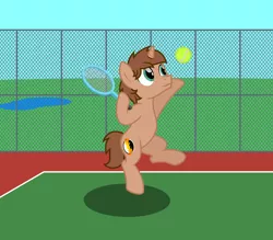 Size: 4000x3500 | Tagged: safe, artist:peternators, derpibooru import, oc, oc:heroic armour, unofficial characters only, pony, unicorn, bipedal, colt, male, solo, sports, teenager, tennis, tennis ball, tennis racket