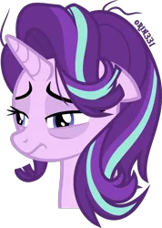 Size: 2850x4000 | Tagged: safe, artist:orin331, derpibooru import, starlight glimmer, pony, unicorn, bags under eyes, bust, dick flattening, exhausted, faic, female, floppy ears, mare, messy mane, portrait, simple background, solo, tired, transparent background