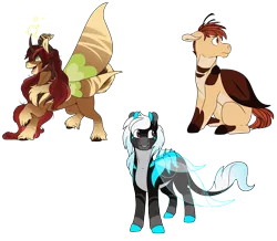 Size: 2289x2000 | Tagged: artist:sketchthebluepegasus, derpibooru import, female, grottoling, male, oc, original species, safe, simple background, transparent background, unofficial characters only