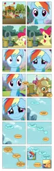 Size: 868x2748 | Tagged: safe, artist:dziadek1990, derpibooru import, edit, edited screencap, screencap, apple bloom, applejack, rainbow dash, earth pony, pegasus, pony, the super speedy cider squeezy 6000, apple, appledash, bad joke, bad pun, cider, comic, conversation, crying, dialogue, female, food, friendshipping, lesbian, pun, screencap comic, shipping, slice of life, super speedy cider squeezy 6000, tears of joy, text