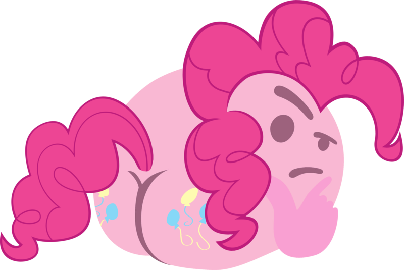 Size: 3245x2172 | Tagged: suggestive, derpibooru import, editor:starry mind, pinkie pie, earth pony, balloonbutt, both cutie marks, butt, buttcrack, cursed image, emoji, female, hand, mare, medibang paint, meme, plot, ponified meme, shitposting, simple background, solo, thinking, thinking emoji, transparent background, why