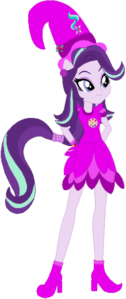 Size: 290x684 | Tagged: safe, artist:selenaede, artist:user15432, derpibooru import, starlight glimmer, human, equestria girls, barely eqg related, base used, boots, clothes, cosplay, costume, crossover, cutie mark, ear piercing, earring, element of justice, gloves, hand on hip, hat, jewelry, magical doremi, ojamajo doremi, piercing, ponied up, shoes, witch, witch apprentice, witch costume, witch hat