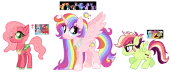 Size: 2320x996 | Tagged: alicorn, artist:unoriginai, big macintosh, changepony, cute, daring do, derpibooru import, hybrid, interspecies offspring, magical lesbian spawn, magical threesome spawn, moondancer, multiple parents, oc, ocellus, offspring, parent:big macintosh, parent:daring do, parent:moondancer, parent:ocellus, parent:rainbow dash, parent:scootaloo, parents:daringdashaloo, parents:ocellumac, parent:starlight glimmer, parents:twisunstarburstrixdancer, parent:sunburst, parent:sunset shimmer, parent:trixie, parent:twilight sparkle, rainbow dash, safe, scootaloo, simple background, starlight glimmer, sunburst, sunset shimmer, transparent background, trixie, twilight sparkle, twilight sparkle (alicorn)