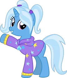 Size: 4000x4653 | Tagged: safe, artist:melisareb, derpibooru import, trixie, pony, unicorn, .svg available, absurd resolution, alternate hairstyle, babysitter trixie, clothes, cute, diatrixes, female, gameloft, gameloft interpretation, hoodie, looking at you, mare, melisareb is trying to murder us, pigtails, show accurate, simple background, smiling, smiling at you, solo, stars, transparent background, twintails, vector, weapons-grade cute