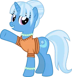 Size: 4000x4269 | Tagged: safe, alternate version, artist:melisareb, derpibooru import, trixie, pony, unicorn, .svg available, absurd resolution, alternate hairstyle, bracelet, clothes, cute, diatrixes, female, gameloft, gameloft interpretation, jewelry, looking at you, mare, necklace, show accurate, simple background, smiling, smiling at you, solo, transparent background, vector
