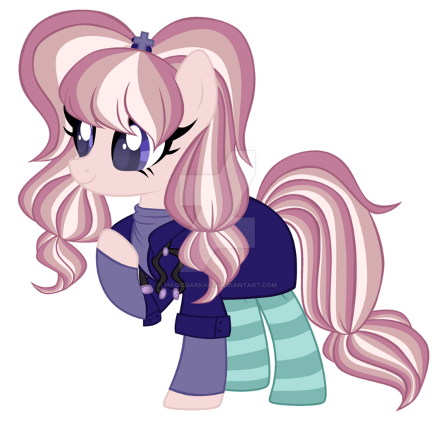 Size: 1280x1247 | Tagged: safe, artist:magicdarkart, derpibooru import, oc, earth pony, pony, clothes, deviantart watermark, female, mare, obtrusive watermark, simple background, socks, solo, striped socks, transparent background, watermark