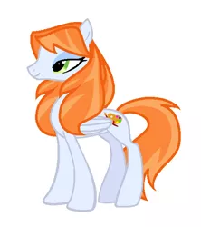 Size: 518x583 | Tagged: artist:agdistis, derpibooru import, drawthread, green eyes, /mlp/, oc, oc:ginger peach, orange hair, pegasus, pegasus oc, safe, simple background, solo, unofficial characters only, white background, wings