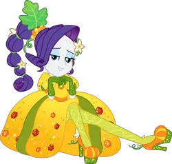 Size: 4880x4650 | Tagged: safe, artist:steyrrdash, derpibooru import, rarity, equestria girls, equestria girls series, holidays unwrapped, spoiler:eqg series (season 2), clothes, cornucopia costumes, dress, female, inflatable, inflatable dress, o come all ye squashful, simple background, solo, transparent background, vector