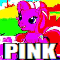 Size: 438x438 | Tagged: caption, cropped, dank memes, deep fried meme, derpibooru import, edit, edited screencap, editor:logan jones, g3.5, meme, pinkie pie (g3), safe, screencap, twinkle wish adventure