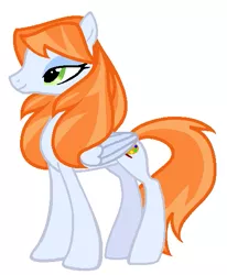 Size: 433x526 | Tagged: artist:agdistis, derpibooru import, drawthread, green eyes, /mlp/, oc, oc:ginger peach, orange hair, pegasus, pegasus oc, safe, simple background, solo, unofficial characters only, white background, wings