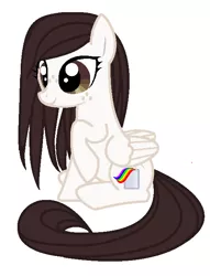 Size: 519x678 | Tagged: artist:agdistis, artist insert, brown eyes, brown hair, derpibooru import, drawthread, /mlp/, pegasus, safe, simple background, solo, white background, wings