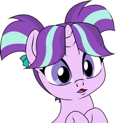 Size: 3761x4000 | Tagged: safe, artist:buttercupsaiyan, deleted from derpibooru, derpibooru import, starlight glimmer, pony, unicorn, adobe animate, adobe animate 2020, cute, female, filly, filly starlight glimmer, glimmerbetes, pigtails, simple background, solo, transparent background, vector, younger