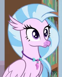 Size: 385x478 | Tagged: a horse shoe-in, cropped, cute, derpibooru import, diastreamies, female, hippogriff, jewelry, necklace, safe, screencap, silverstream, solo