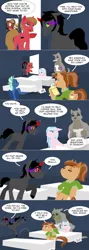 Size: 1280x3608 | Tagged: safe, artist:curiousglaistig, derpibooru import, king sombra, oc, oc:coffee talk, oc:pun, pony, ask pun, ask