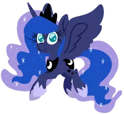 Size: 1024x941 | Tagged: safe, artist:misty-sparkles, artist:mistysparkles, derpibooru import, princess luna, alicorn, pony, chibi, cute, female, lineless, lunabetes, mare, no pupils, simple background, solo, transparent background