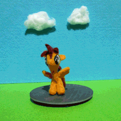 Size: 1260x1260 | Tagged: animated, artist:malte279, craft, derpibooru import, felting, needle felted, pegasus, plushie, rotating, rotation, safe, scootaloo, spread wings, stop motion, wings