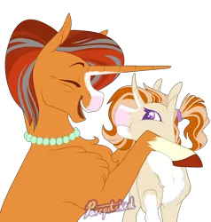 Size: 1428x1500 | Tagged: safe, artist:parrpitched, deleted from derpibooru, derpibooru import, stellar flare, oc, oc:duchess day, pony, alternate design, duo, female, filly, grandmother and grandchild, image, mare, offspring, parent:fleur-de-lis, parent:sunburst, parents:fleurburst, png, simple background, transparent background, twitterina design