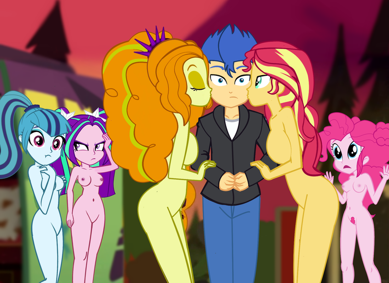 Size: 1097x800 | Tagged: questionable, artist:succubi samus, derpibooru import, adagio dazzle, aria blaze, flash sentry, pinkie pie, sonata dusk, sunset shimmer, equestria girls, equestria girls series, sunset's backstage pass!, spoiler:eqg series (season 2), alternate hairstyle, annoyed, areola, ass, bedroom eyes, belly button, big breasts, boob squish, breasts, busty adagio dazzle, busty aria blaze, busty pinkie pie, busty sonata dusk, busty sunset shimmer, butt, clothed male nude female, eyes closed, eyeshadow, female, flash sentry gets all the waifus, flashagio, flashimmer, forest, group, hand on head, holding arms, imminent sex, kiss on the cheek, kissing, lidded eyes, lucky bastard, makeup, male, nipples, nudity, open mouth, polyamory, pubic hair, sandwiched, scrunchy face, shipping, shocked, show accurate, show accurate porn, sideass, sideboob, straight, surrounded, the dazzlings, touch, tree, van, wide eyes