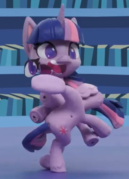 Size: 598x829 | Tagged: safe, derpibooru import, screencap, twilight sparkle, twilight sparkle (alicorn), alicorn, pony, my little pony: pony life, my little pony: stop motion short, pinkie pie wants to play, cropped, female, great moments in animation, mare, smear frame, solo, wat