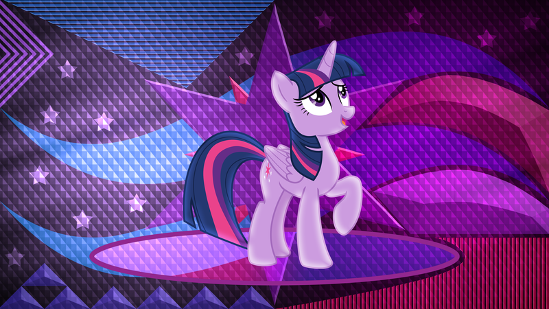 Size: 3840x2160 | Tagged: safe, artist:alandssparkle, artist:laszlvfx, derpibooru import, edit, twilight sparkle, twilight sparkle (alicorn), alicorn, pony, female, folded wings, looking up, mare, open mouth, raised hoof, solo, wallpaper, wallpaper edit, wings