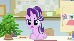 Size: 1920x1080 | Tagged: safe, derpibooru import, screencap, doctor whooves, phyllis, starlight glimmer, time turner, trixie, pony, unicorn, a horse shoe-in, female, mare, philodendron, plant, potted plant