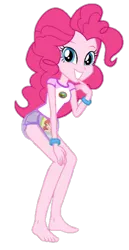 Size: 272x526 | Tagged: suggestive, artist:nightred15, derpibooru import, edit, pinkie pie, equestria girls, legend of everfree, ariel, barefoot, breasts, clothes, cute, diaper, diaper fetish, feet, female, fetish, little mermaid, pullup (diaper), shirt, simple background, smiling, solo, solo female, transparent background