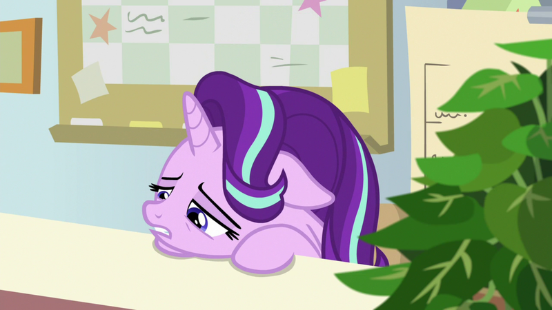 Size: 1920x1080 | Tagged: safe, derpibooru import, screencap, phyllis, starlight glimmer, pony, unicorn, a horse shoe-in, female, mare, philodendron, plant, potted plant, solo