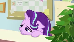 Size: 1920x1080 | Tagged: safe, derpibooru import, screencap, phyllis, starlight glimmer, pony, unicorn, a horse shoe-in, female, mare, philodendron, plant, potted plant, solo