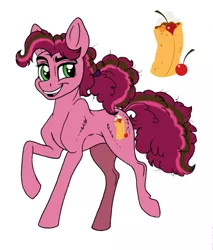 Size: 3996x4680 | Tagged: safe, artist:celestial-rainstorm, derpibooru import, oc, oc:cherry chimichanga, earth pony, pony, female, mare, offspring, parent:cheese sandwich, parent:pinkie pie, parents:cheesepie, simple background, solo, white background