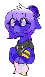 Size: 647x1102 | Tagged: safe, artist:pastelrose25, derpibooru import, oc, oc:night-sky, unofficial characters only, hybrid, original species, pony, blind, ponysona, pride, pride month, simple background, solo, transparent background