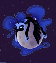 Size: 1774x2000 | Tagged: safe, artist:batonya12561, derpibooru import, nightmare moon, alicorn, pony, atg 2020, cute, female, mare, moon, moonabetes, newbie artist training grounds, on the moon, solo, tangible heavenly object