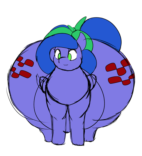 Size: 1824x2005 | Tagged: suggestive, artist:epicenehs, colorist:threeareess, derpibooru import, oc, oc:felicity stars, unofficial characters only, pegasus, pony, ass, both cutie marks, butt, chubby, fat, female, huge butt, impossibly large butt, large butt, obese, plot, simple background, solo, solo female, the ass was fat, thighs, thunder thighs, white background, wide hips