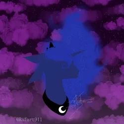 Size: 1000x1000 | Tagged: safe, artist:ohflaming-rainbow, derpibooru import, princess luna, pony, minimalist, modern art, solo