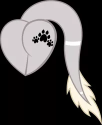 Size: 1054x1291 | Tagged: safe, artist:_wulfie, derpibooru import, oc, unofficial characters only, earth pony, pony, black background, butt only, earth pony oc, female, heart butt, leonine tail, mare, paw prints, simple background, solo