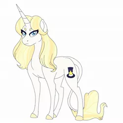 Size: 2096x2096 | Tagged: safe, artist:loxotictoxic, derpibooru import, oc, oc:midnight glory, classical unicorn, unicorn, cloven hooves, leonine tail, offspring, parent:prince blueblood, parent:trixie, parents:bluetrix, solo, unshorn fetlocks