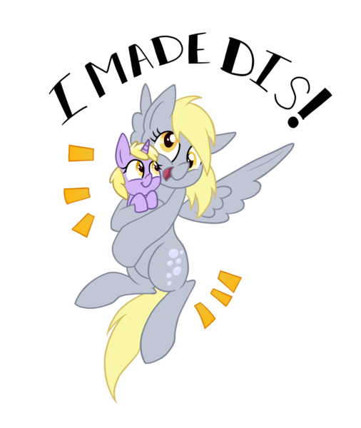 Size: 1000x1185 | Tagged: safe, artist:augustraes, artist:deserter, color edit, derpibooru import, edit, editor:deserter, derpy hooves, dinky hooves, pegasus, pony, unicorn, ask enamored time turner, colored, cute, derpabetes, dinkabetes, duo, equestria's best mother, female, filly, i made this, mare, mother and child, mother and daughter, simple background, smiling, transparent background, wholesome