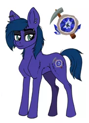 Size: 3234x4439 | Tagged: safe, artist:celestial-rainstorm, derpibooru import, oc, oc:azurite, earth pony, pony, female, mare, offspring, parent:maud pie, parent:mud briar, parents:maudbriar, simple background, solo, white background