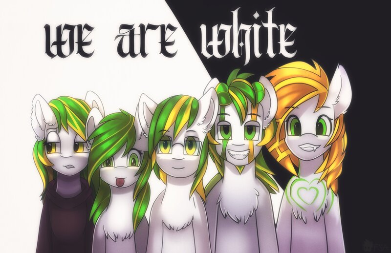 Size: 3400x2200 | Tagged: safe, artist:freak-side, derpibooru import, oc, oc:white night, oc:whitefull wave, unofficial characters only, pony, looking at you, not racist