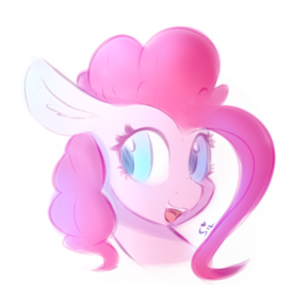 Size: 1000x1000 | Tagged: safe, artist:silshadnic, deleted from derpibooru, derpibooru import, pinkie pie, pony, bust, colored pupils, cute, diapinkes, female, mare, open mouth, portrait, simple background, solo, white background