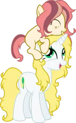 Size: 1935x3100 | Tagged: safe, artist:fuzzybrushy, derpibooru import, oc, oc:fuzzy brushy, oc:jeanette, unofficial characters only, earth pony, unicorn, cute, female, filly, simple background, transparent background