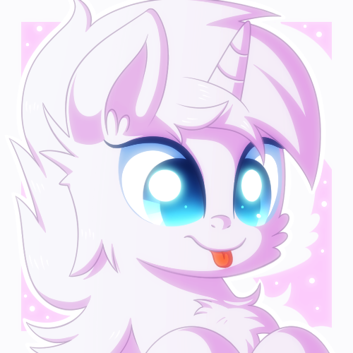 Size: 500x500 | Tagged: safe, artist:arastane-siryphia, derpibooru import, oc, oc:lizzy glitzy, unofficial characters only, pony, unicorn, chest fluff, solo, tongue out